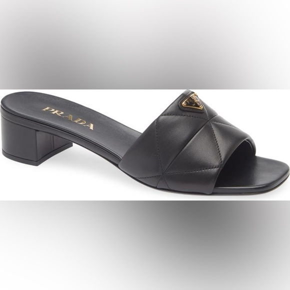 Prada Diagram Slide Sandal BLACK, Size 5US / 35EU - Picture 3 of 13